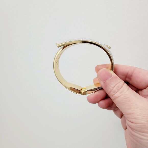 Brand New Gold Tone Matte Silver Bangle Bracelet - Picture 5 of 11